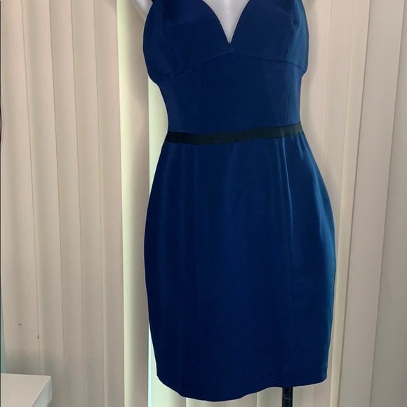 JAYGODFREY Silk Sleeveless pencil Mini Dress cut out back women’s 4 small navy - Picture 7 of 8